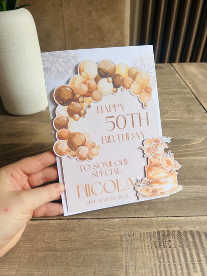 Boho Balloon Arch Card