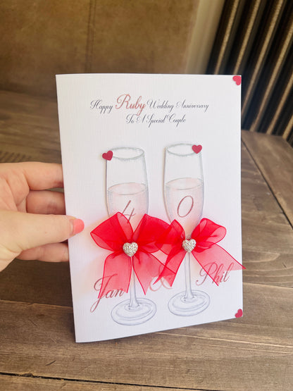 Ruby Wedding Anniversary Card