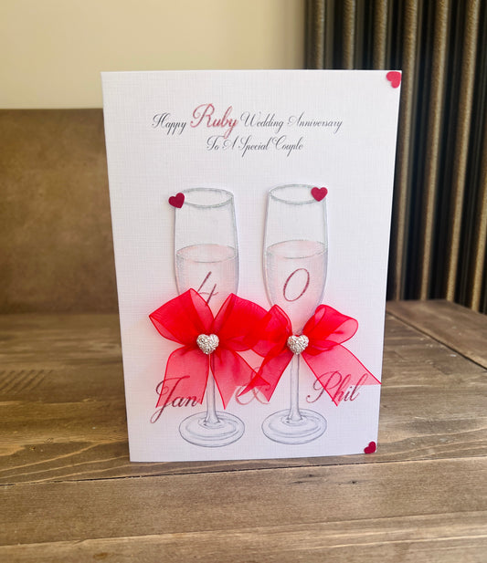 Ruby Wedding Anniversary Card