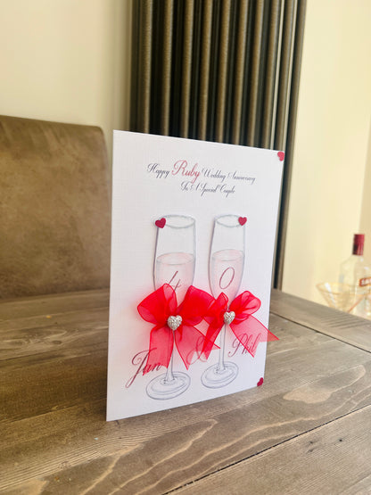 Ruby Wedding Anniversary Card