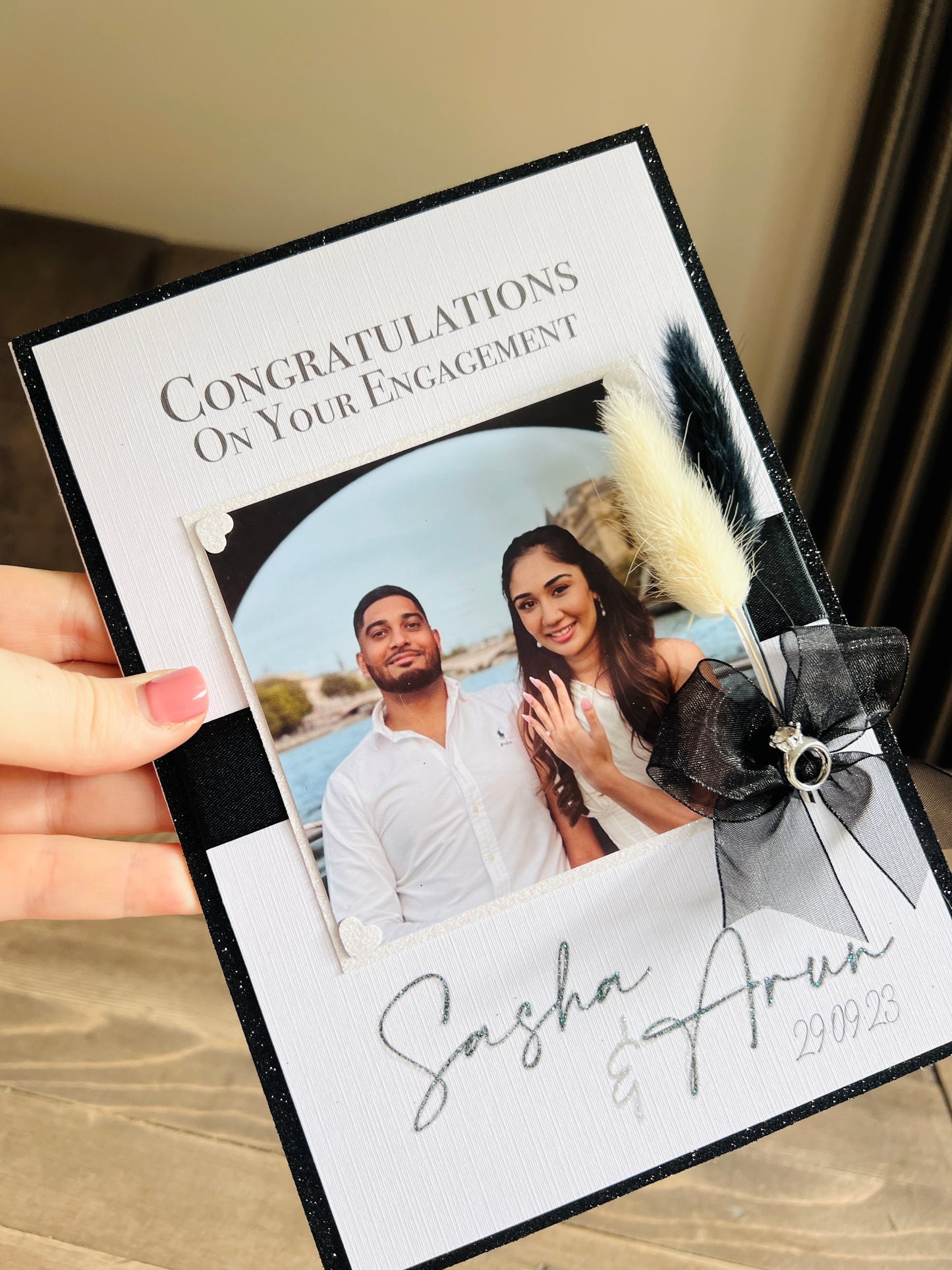 Engagement Pampas Photo Card