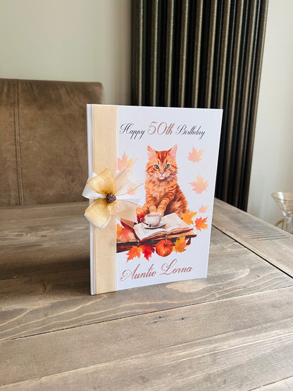 Autumnal Cat Card