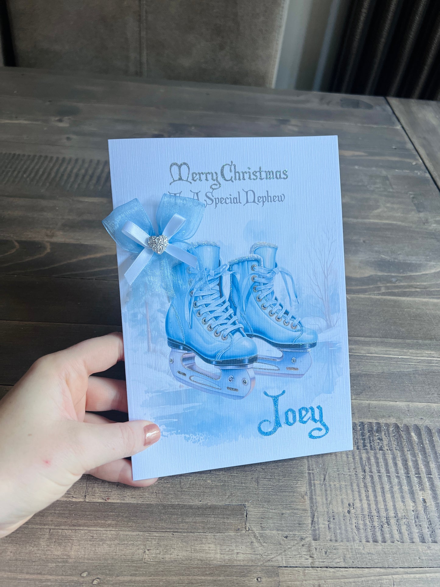 Blue Ice Skates Card