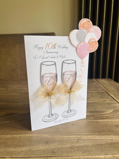 Initial Champagne Glasses Card